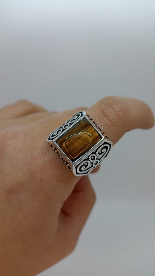 Anillo ojo de tigre. - Imagen 2