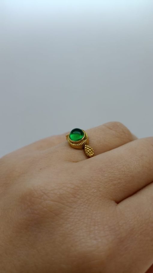 Anillo agata verde