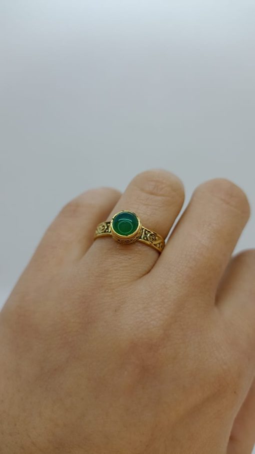 Anillo agata verde