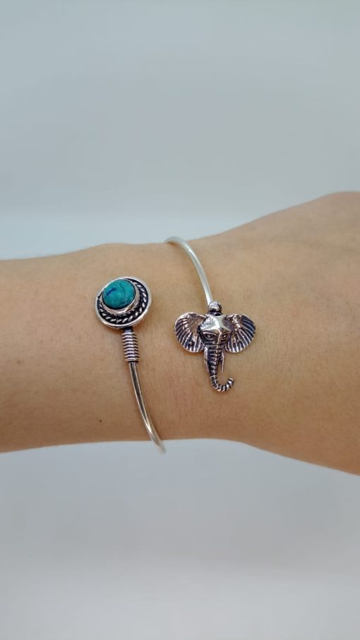 Pulsera turquesa-elefante - Imagen 2