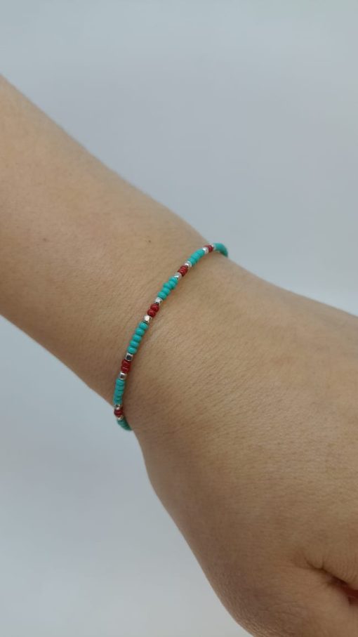 Pulsera verde agua-bordo