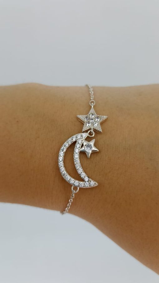 Pulsera luna y estrellas