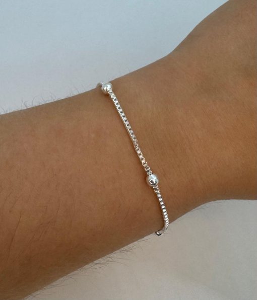 Pulsera de acero blanco